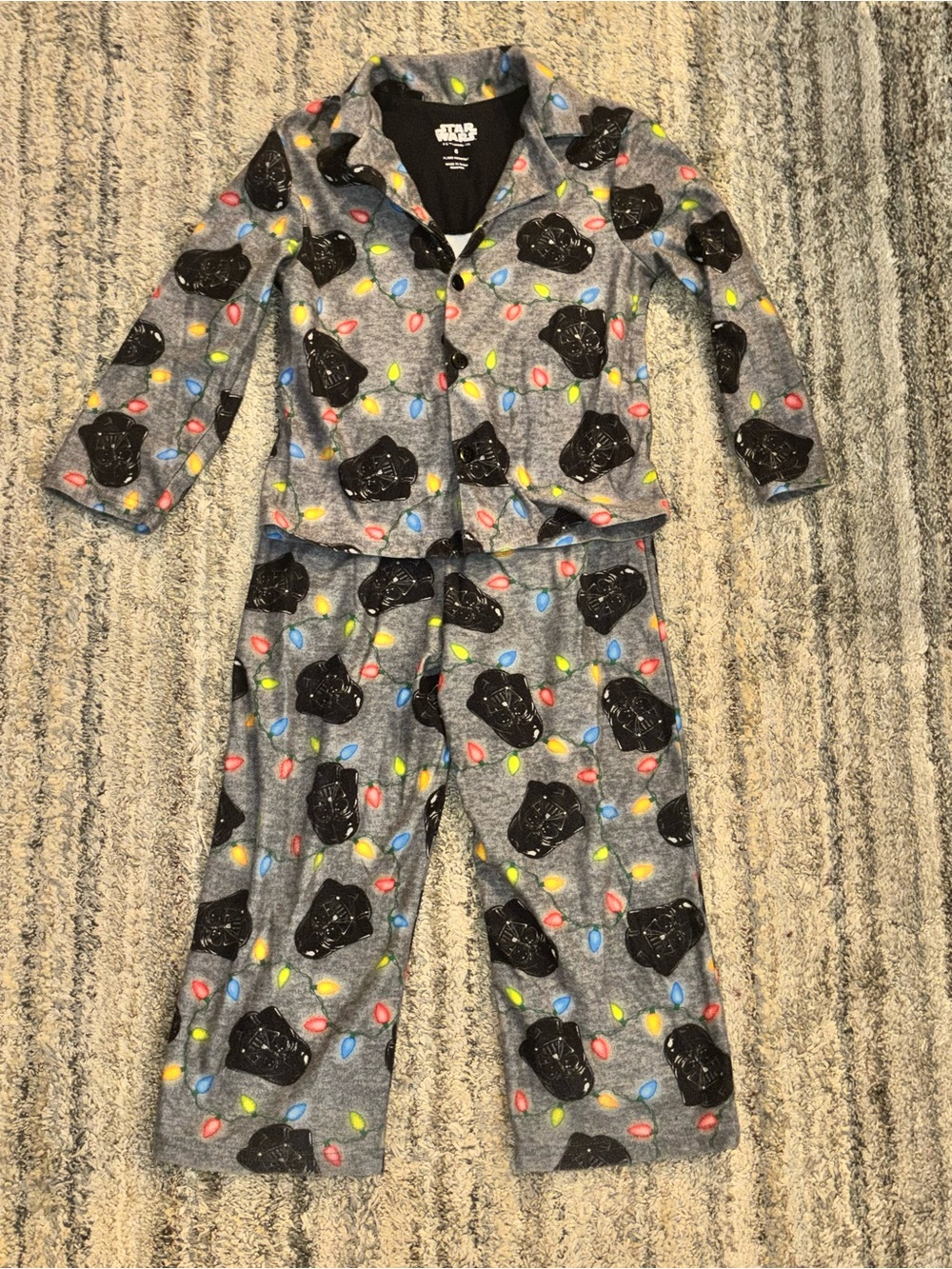 Star Wars Kids' Gray Darth Vader Holiday Fleece Pajama Set